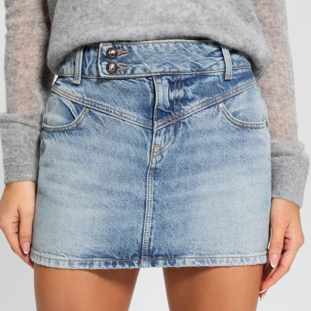 Guess Eco Nani Denim Mini Skirt Sz 28